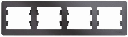 Рамка горизонтальная Systeme Electric Glossa 4-м. графит картинка